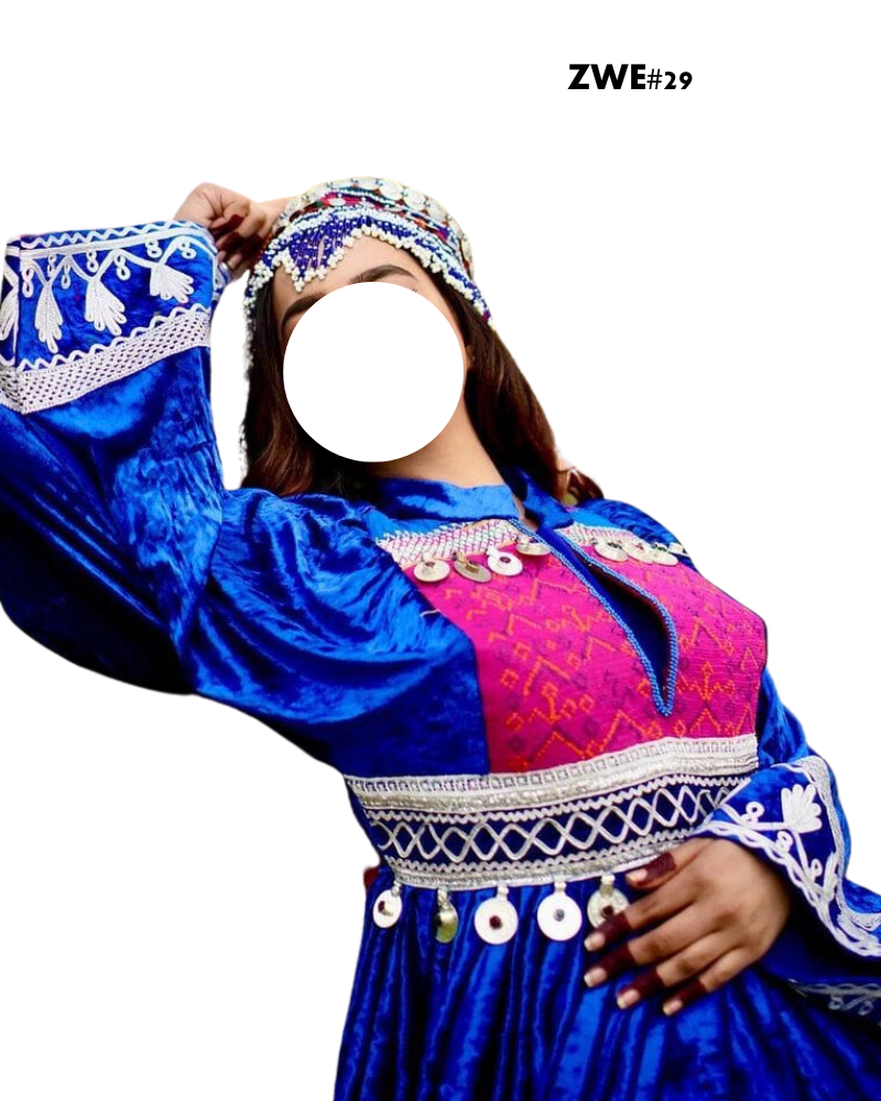 Blue Handmade Afghan Kuchi dress