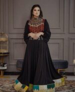 Afghani handmade dress by Zeenat Wears, showcasing unique cultural style and intricate traditional craftsmanship, perfect for elegant occasions.