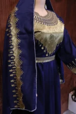 Hazaragi dress by Zeenat Wears, traditional Afghan attire with intricate patterns, perfect for cultural events, weddings, and special occasions. High-quality fabric for comfort and style.