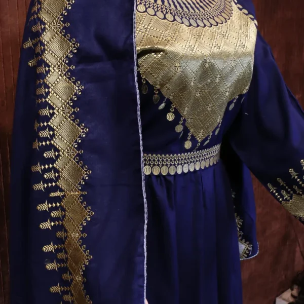 Hazaragi dress by Zeenat Wears, traditional Afghan attire with intricate patterns, perfect for cultural events, weddings, and special occasions. High-quality fabric for comfort and style.