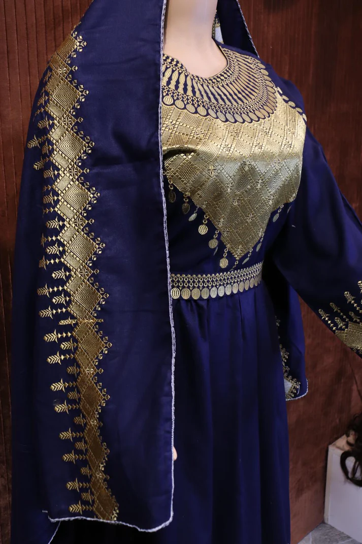 Hazaragi dress by Zeenat Wears, traditional Afghan attire with intricate patterns, perfect for cultural events, weddings, and special occasions. High-quality fabric for comfort and style.